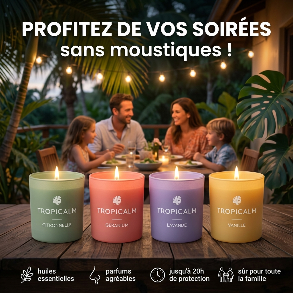 4 bougies anti-moustiques
