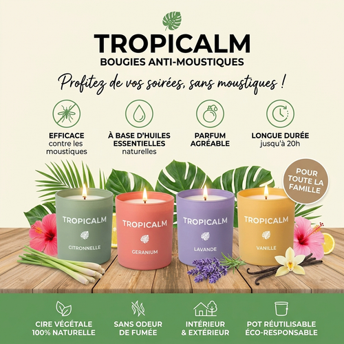 4 bougies anti-moustiques